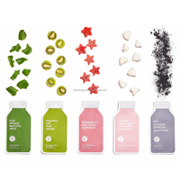 Ensemble de masques nettoyants du fabricant : Ananas Vert, Charbon, Pomme – Masque Facial Hydratant en Profondeur et Éclaircissant pour une Peau Douce