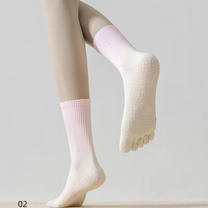 Calcetines de <span class=keywords><strong>Yoga</strong></span> para Mujer, Antideslizantes, Calcetines de Pilates de Algodón con Agarre Antideslizante para Gimnasio, Entrenamiento, Transpirables y que Absorben la Humedad - Product Image 3