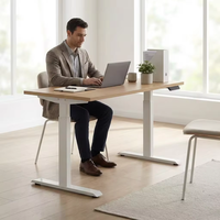 Escritorio Eléctrico Ergonómico Moderno y Económico de un Solo Motor, de Alta Resistencia, con Marco de 2 Etapas y Altura Ajustable para Trabajar Sentado o De Pie