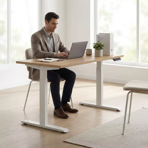 Base <span class=keywords><strong>de</strong></span> Escritorio Eléctrico <span class=keywords><strong>de</strong></span> Altura Ajustable <span class=keywords><strong>de</strong></span> 2 Etapas con Motor Único, Económica, Negra, Nueva - Product Image 2