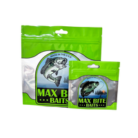 Sac à hameçon avec impression numérique à basse quantité minimale de commande imprimé personnalisé sac d'emballage en plastique souple réutilisable avec fermeture à glissière appât de pêche leurre ver