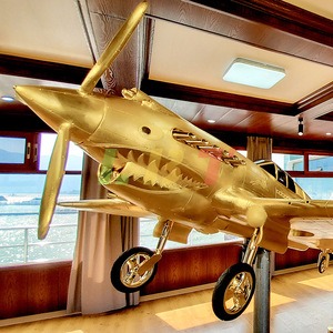 Sculpture de Modèle d'Avion en Fibre de Verre Personnalisée, Installation Artistique Extérieure sur Pied - Product Image 3