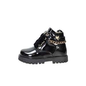 Stivali da Combattimento per Ragazze Balducci in Pelle Verniciata Nera con Dettaglio Catena, Taglia 27 - Product Image 1