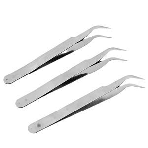 Stainless steel lamp wick tweezers, nail art journaling DIY tweezers, straight and curved tweezers, diamond painting <b>clips</b> - Product Image 5