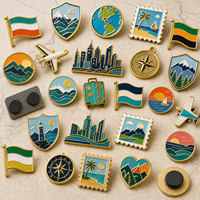 Pins en métal émaillé personnalisés souvenirs de voyage, drapeau, ville, montagne, plage, boussole, avion, badges de revers, aimants - Fabricant, Vente en gros