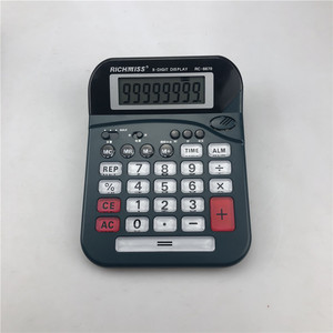 Richmiss Desktop Calculator Rc 6670 8 Digit Voice Alarm Function Black Color - Product Image 2