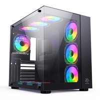 SNOWMAN CS015 Factory Price Customized Desktop Case ATX MATX Mini ITX Mid Tower Tempered Glass Supports Micro ATX PC Gaming