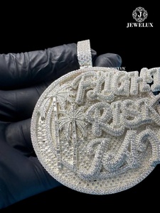 Pendentif Hip Hop entièrement serti de diamants, finition haute brillance, vente en gros disponible en Inde à prix avantageux - Product Image 2