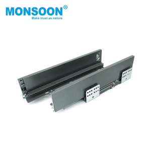 Système de tiroirs de cuisine Ultbox Slim en métal gris à double paroi avec fermeture douce et élégante pour meubles modernes - Product Image 3