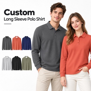 <span class=keywords><strong>Polo</strong></span> a Maniche Lunghe Unisex con Logo Personalizzato, Foderata in Pile, Tessuto Termico Tecnico, Abbigliamento da Lavoro Invernale Casual, Uniforme, Vendita all'Ingrosso - Product Image 1