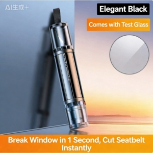 One-Second Window Breaker Seat Belt Cutter <strong>Car</strong> Glass Safety <strong>Hammer</strong> <strong>Emergency</strong> Tool Kit Black Aluminum Alloy - Product Image 2
