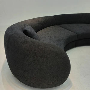 モダン家具快適ホワイト半月丸型リビングルームラウンジソファ4人掛け生地湾曲ソファ - Product Image 3