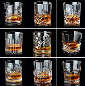 Diskon Besar Kustom Gelas Wiski Kaca Kristal Bebas Timbal Brandy Vodka Liquor Cup Whiskey Shot Glasses Liquor Glasses