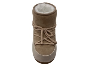 Bottes d'hiver unisexes en daim beige avec doublure en fourrure, fermeture à lacets, chaudes, antidérapantes, pour femmes, hommes et <span class=keywords><strong>enfants</strong></span> - Product Image 2
