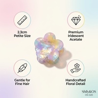 Shily&OS Vente en gros de mini pinces à cheveux en acétate de 2,3 cm, petites pinces à cheveux florales de style coréen, douces et élégantes, pour filles