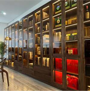 Retro Elegant Glass <b>Wardrobe</b> With Led Light <b>Wardrobe</b> Multi-Storage Space Bedroom Furniture Wooden <b>Wardrobes</b> - Product Image 3