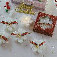 Bougie en cire de soja parfumée aux fruits, motif flocon de neige de Noël, cadeau souvenir, bougie créative fabriquée à la machine, cire parfumée décorative