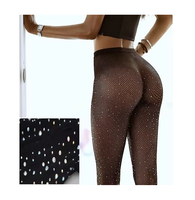 Bas en résille à la mode, bande en strass, Legging galaxie, diamant, brille dans le noir, collants