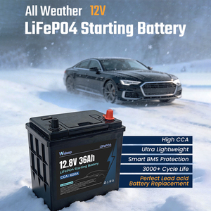 แบตเตอรี่ลิเธียมความจุสูง 12V 600CCA 36Ah สำหรับสตาร์ทรถยนต์ในสภาพอากาศหนาวเย็น พร้อมหน้าจอแสดงพลังงาน แบตเตอรี่สำรองฉุกเฉิน - Product Image 2
