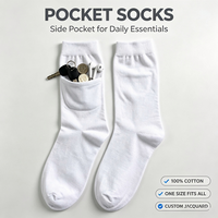 Chaussettes de sport à poches tendance pour hommes et femmes, chaussettes en coton avec pochette zippée, parfaites pour la course à pied, les voyages et les essentiels quotidiens