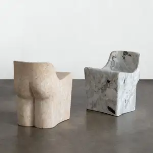 Натуральный скульптурный мраморный каменный табурет, мебель, боковая подставка, тумбочки, однотонные боковые