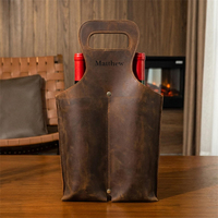 Accessoire cadeau parfait, étui à vin en cuir portable imperméable, étui à vin en cuir personnalisé pour 2 bouteilles