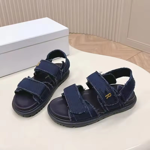 high quality Spring Summer Trendy Casual Fashion <b>Sandals</b> Genuine Leather Canvas Thick Sole Velcro Luxury <b>Woman</b> <b>Sandals</b> - Product Image 6