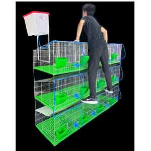 Cage à lapins peu encombrante avec 12 compartiments, en fil de fer galvanisé à froid, robuste et antirouille, pour l'élevage à grande échelle - Product Image 2