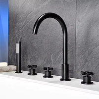Mitigeur de douche pour baignoire Whirlpool, spa, robinet de baignoire à 5 trous, robinet de baignoire en laiton avec douchette