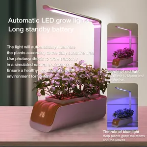 Sistema de cultivo hidropônico para jardim interno: kit de jardim de ervas com altura ajustável para interior com luz LED e temporizador automático