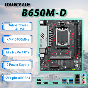 Nouvelle carte mère JGINYUE B650M-D AM5 M-ATX double DDR5 compatible Ryzen 5 8400F 8700G 7400F 7500F 7700 7950X 9600X pour ordinateur de bureau avec support ARGB - Product Image 1