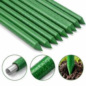 Sunsbuild Modern Garden Plant <b>Support</b> Pole Plastic Coated Steel Stake for <b>Flowers</b> Vegetables Climbing Plants - Product Image 2