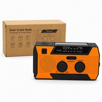 Radio d'urgence portable 5000 mAh avec lampe de poche, alarme SOS et batterie externe pour kits de survie en camping