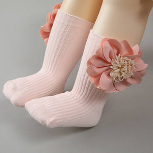 Socksmate vendita calda Custom confezione regalo 3D neonato calzino per bebè da 0 a 12 mesi di pizzo a coste antiscivolo bambine rosa - Product Image 5