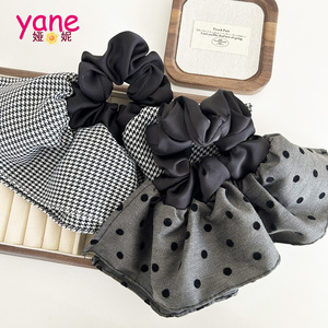 Đen loạt lớn nặng công nghiệp váy tóc vòng tính khí xếp li Headband Phụ kiện tóc tinh tế phụ nữ - Product Image 5