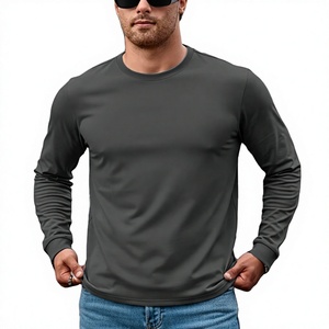 เสื้อสเวตเชิ้ตผู้ชายผ้าฝ้ายฟลีซ 100% สำหรับฤดูใบไม้ร่วง ขายส่ง OEM ส่งออก คุณภาพดีที่สุด รับทำโลโก้ แขนยาว สีพื้น แบบลำลอง มีซับใน - Product Image 5