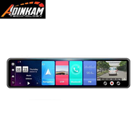 Caméra de tableau de bord de voiture à double objectif IPS 1080P de 12 pouces, navigation GPS, caméra arrière, 4G Android WIFI ADAS, enregistreur vidéo de rétroviseur