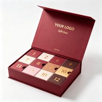 Calendrier de l'Avent de Luxe Personnalisé 12 Jours, Boîte Tiroir en Carton Kraft Crown Win, Étui Festif pour les Fêtes