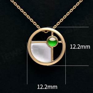 จี้ทรงเจไดต์สีเขียวจักรพรรดิสไตล์คลาสสิกได้รับการรับรองจากบุคคลที่สามจี้คุณภาพดี18K - Product Image 4