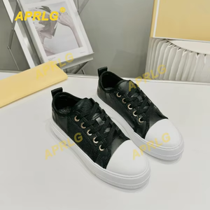 Zapatillas Casuales para Mujer, Populares, Blancas, con Cordones, para Tenis y Running, con Forro de Cuero Genuino, para Caminar en Primavera - Product Image 1