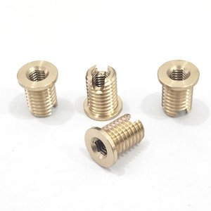 Inserts filetés métriques M4 16x20mm en cuivre rainuré, filetage interne et externe pour plastique, sur mesure, OEM - Product Image 1