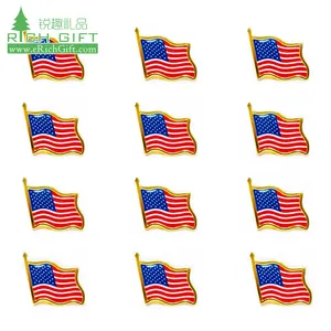 Di alta qualità su ordinazione usa paese logo bandiera badge pin di metallo di piccole dimensioni a resina epossidica smalto morbido personalizzato americano bandiera risvolto pin per vestiti