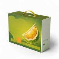 Boîte cadeau en papier personnalisée avec poignée, boîte d'emballage portable pour fruits et aliments, pour cadeau de fête