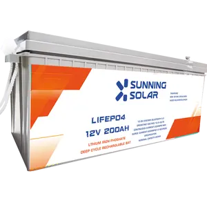 Deep Cycle Lifepo4 Lithium Ion Battery 12V 100Ah 200Ah Lihtium Battery For Solar System