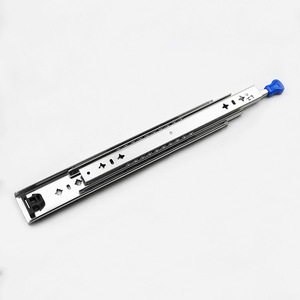 Glissière télescopique sous-montée en acier robuste à roulement à billes et fermeture amortie, à extension totale 3 volets, pour tiroirs de salon et d'atelier - Product Image 1