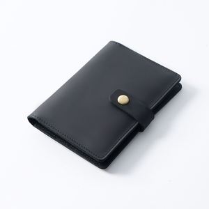 Real Leather Vintage Passport Cover Wallet Snap Closure Business Card Holder Office Plastic Cards Portable Travel <b>Mini</b> <b>Notebook</b> - Product Image 4