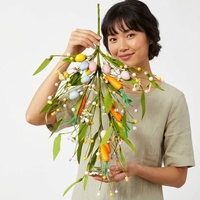 Tiges de fleurs artificielles en forme d'œufs de Pâques, branches suspendues mixtes en plastique pour la décoration de la maison et des fêtes