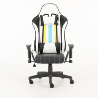 Silla de Oficina Giratoria de Alta Calidad con Soporte Lumbar, Silla de Computadora para Juegos de Cuero Blanco