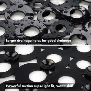Alfombrilla Antideslizante Ovalada de PVC <span class=keywords><strong>para</strong></span> <span class=keywords><strong>Bañera</strong></span> de 69*35cm con Orificios de Drenaje Grandes, Fabricada a Máquina con Ventosas de Succión Rápida - Product Image 4