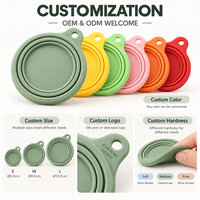 Couvercle de boîte en silicone personnalisé, moulé en une seule pièce, design à anneaux concentriques, trou de suspension, finition mate, OEM, réutilisable